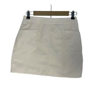 Vintage Y2K Esprit Corduroy Mini Skirt Accent Pockets Size 7/8 White